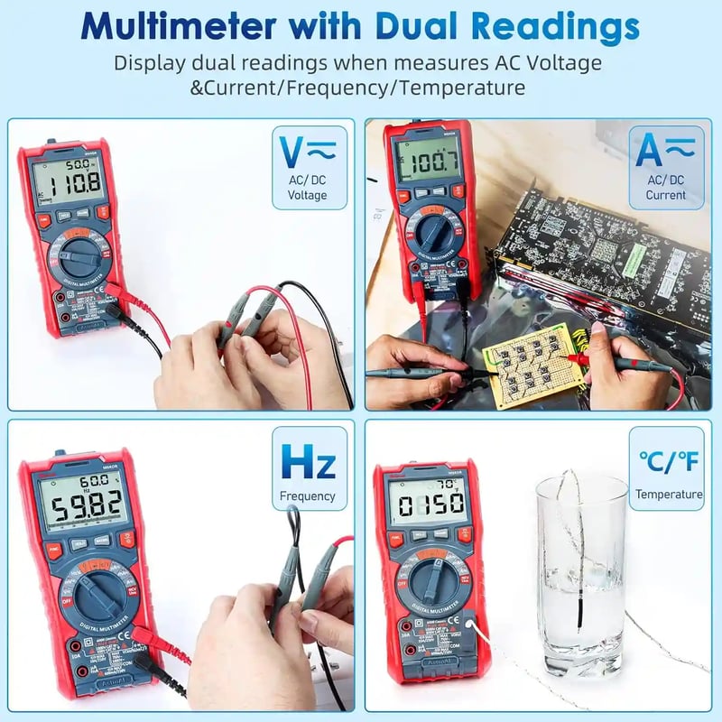AstroAI M6K0R Digital Multimeter TRMS 6000 Counts, Measuring AC/DC Voltage, Current, Capacitance, Resistance, Frequency, Temperature, Continuity Diodes with NCV