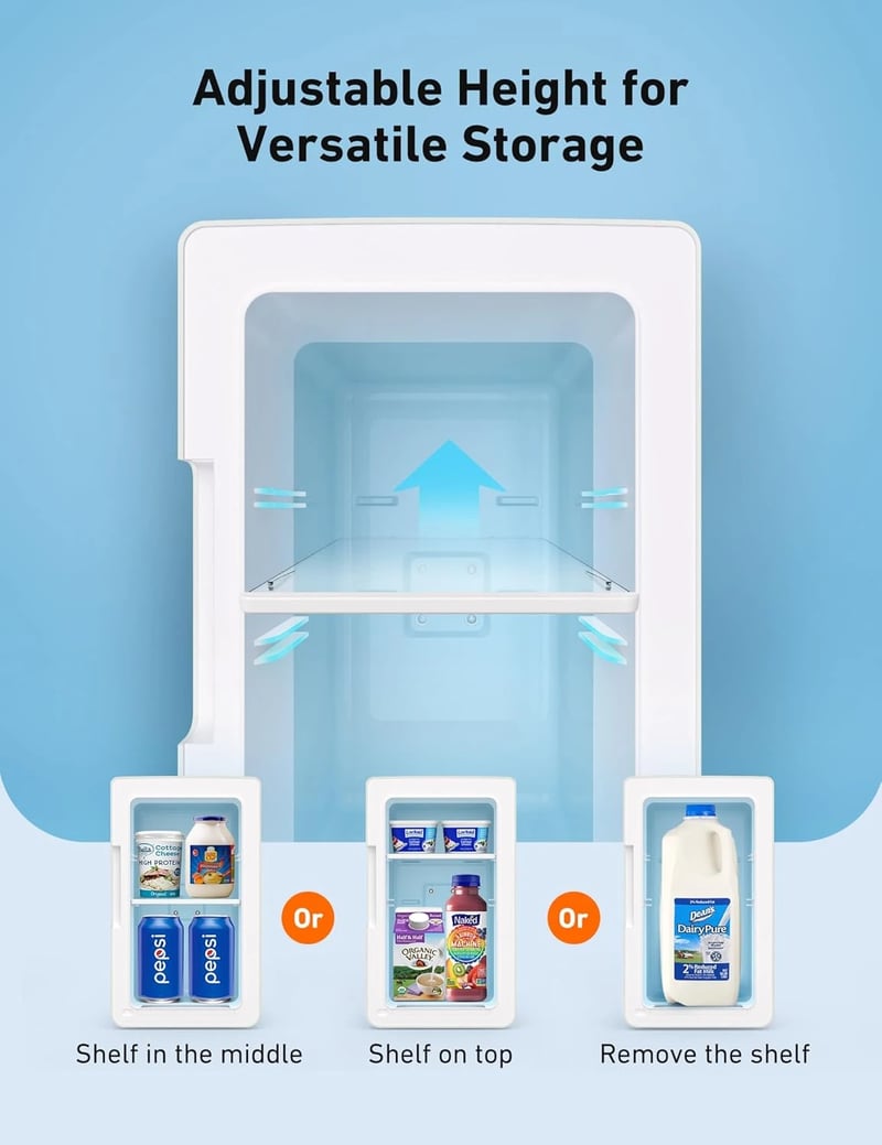 AstroAI Mini Fridge 2.0 Gen, 6 Liter/8 Cans Makeup Skincare Fridge 110V AC/ 12V DC Portable Thermoelectric Cooler and Warmer Little Tiny Fridge (Beige)