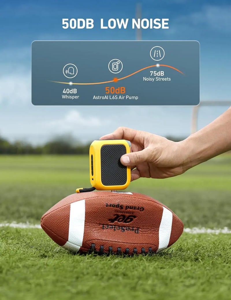 AstroAI Portable Electric Ball Pump - Ultra Fast Inflation, with Digital LCD Display, Preset Pressure with Ball Needle for Basketball, Soccer, and Sports Balls Yellow