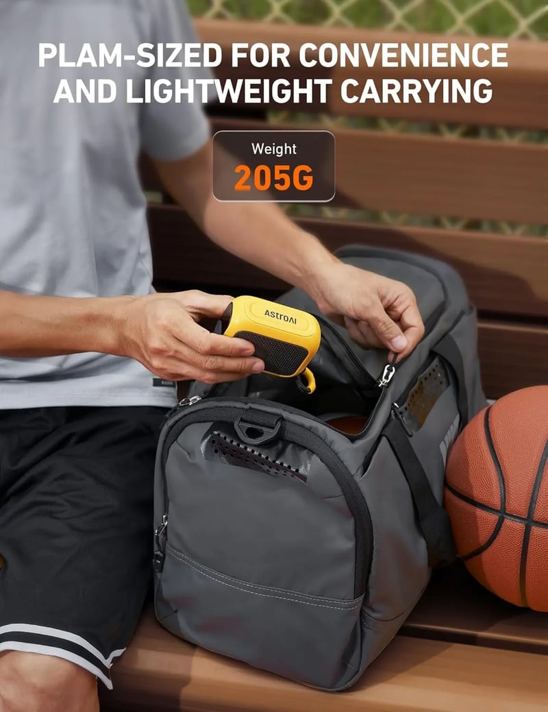 AstroAI Portable Electric Ball Pump - Ultra Fast Inflation, with Digital LCD Display, Preset Pressure with Ball Needle for Basketball, Soccer, and Sports Balls Yellow
