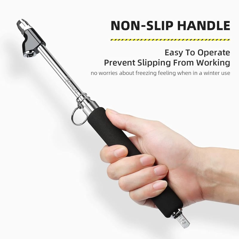 AstroAI Tire Pressure Gauge with Heavy Duty Dual Head Chuck and Non-Slip Handle for Cars, Trucks, Bikes, 150 PSI