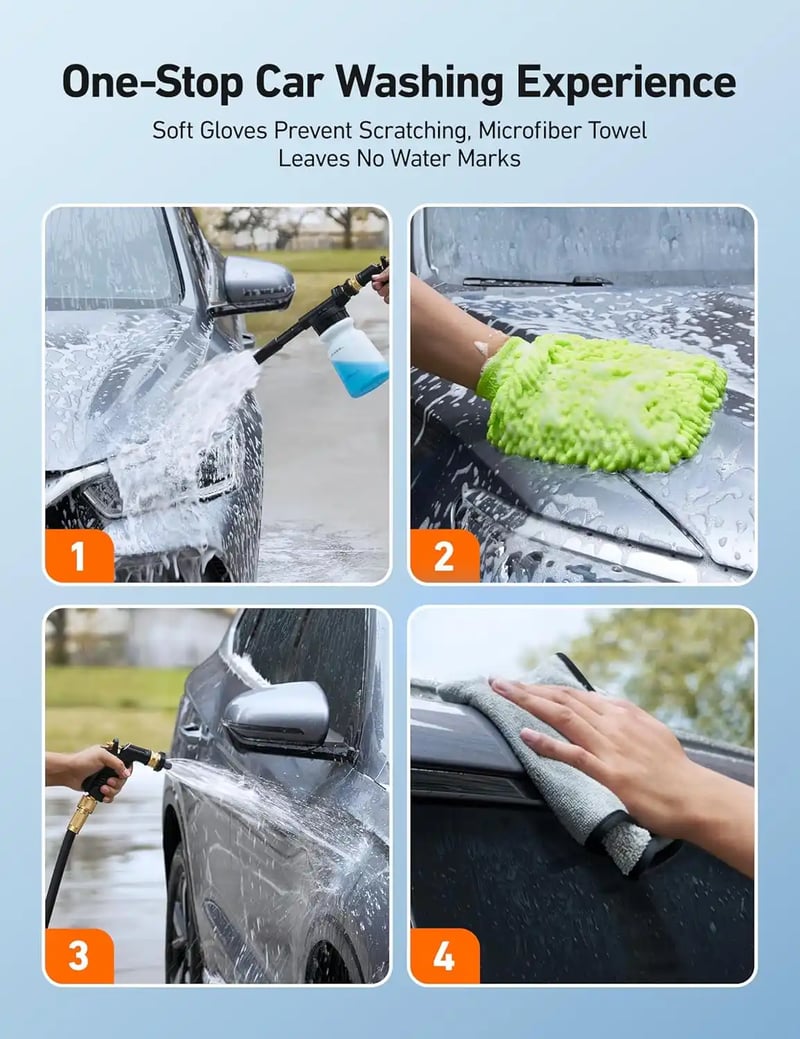 AstroAI Foam Gun Car Wash Gun with Wash Mitt & Microfiber Towel