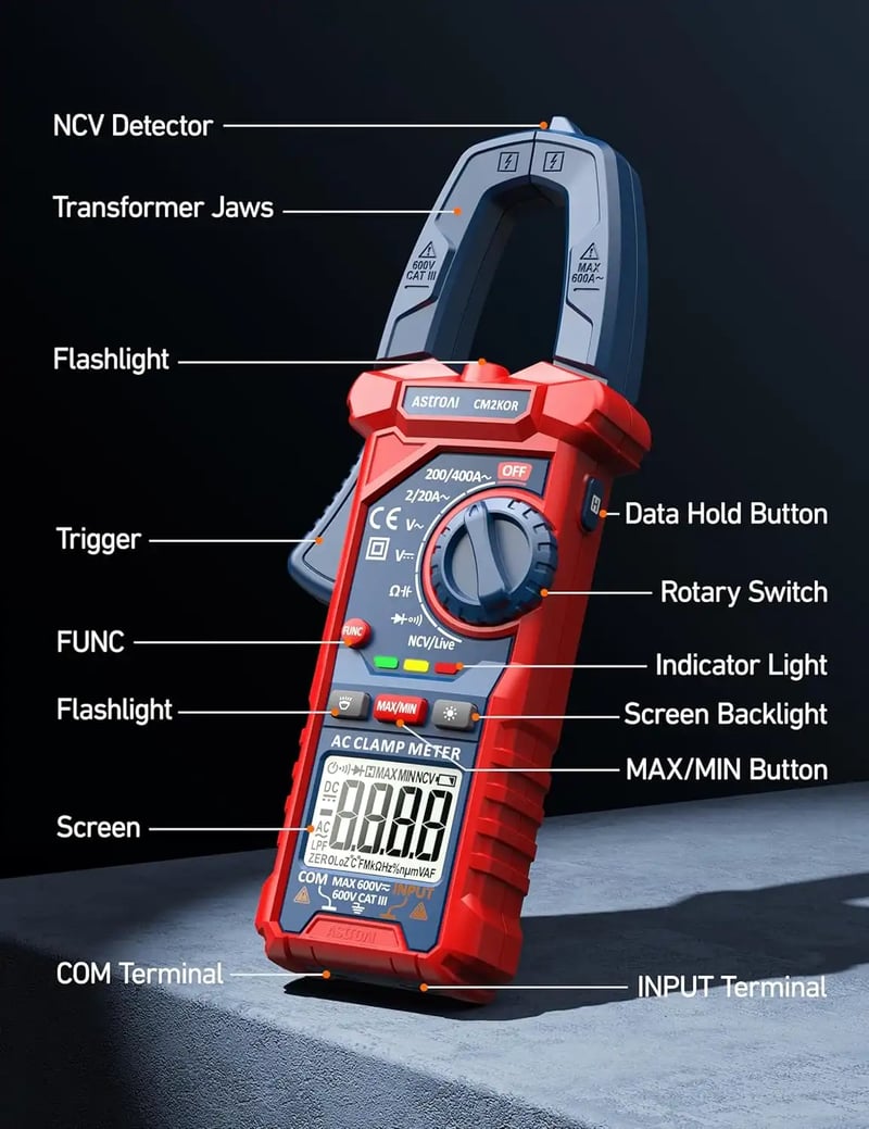 AstroAI 2000 Counts Multimeter, Multi Clamp Meter, Model CM2K0R