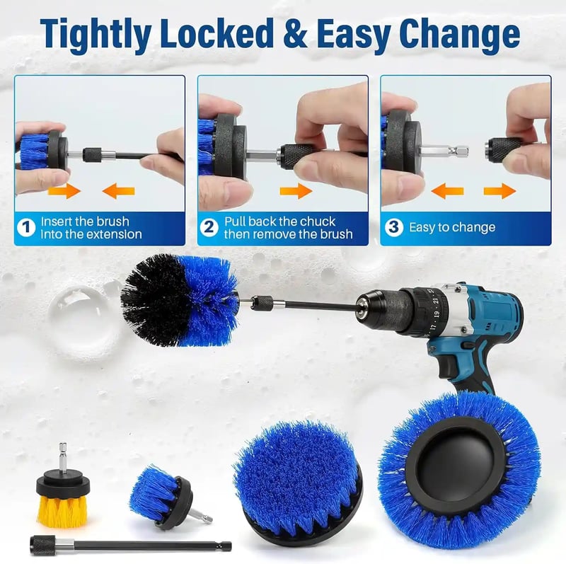 AstroAI Drill Brush Attachment Set 6Pack, Blue