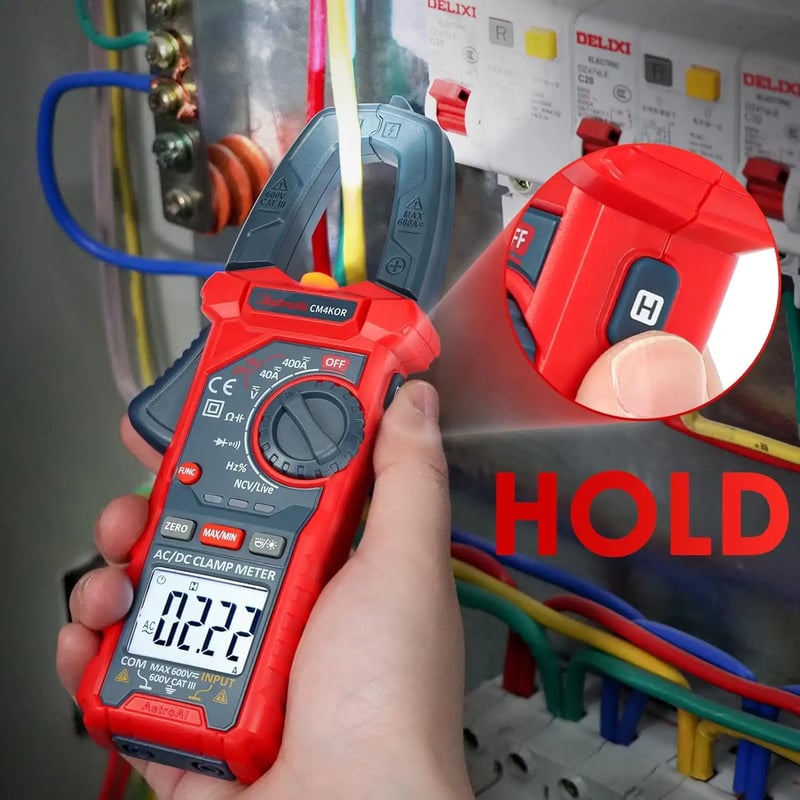 AstroAI CM4K0R Digital Clamp Meter 4000 Counts, Measuring AC/DC Voltage, Amp, Resistance, Capacitance, Frequency, Continuity, Live Wire Test, etc.