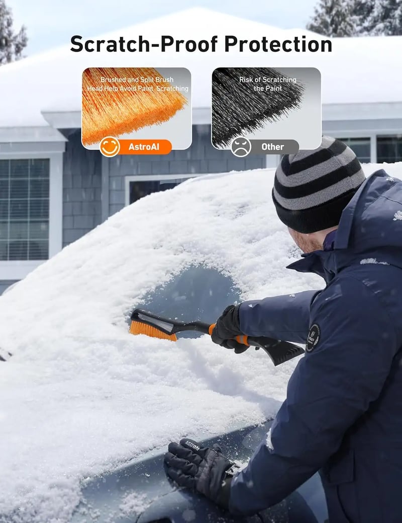 AstroAI 27 Inch Snow Brush 1 Pack (Orange)