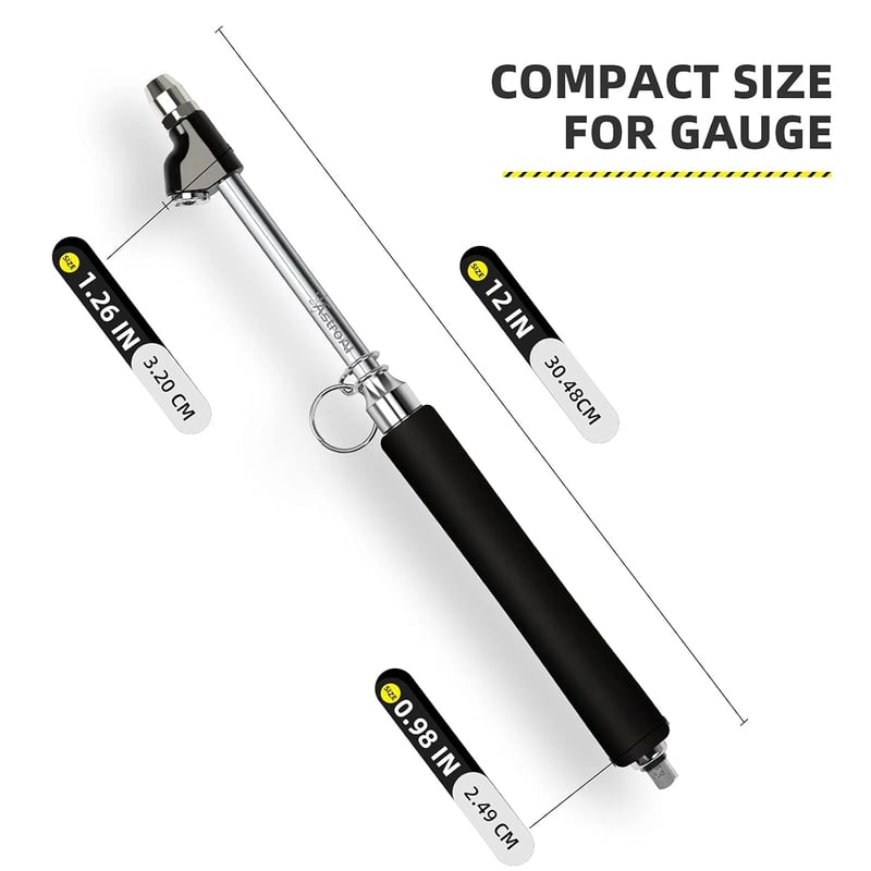 AstroAI Tire Pressure Gauge with Heavy Duty Dual Head Chuck and Non-Slip Handle for Cars, Trucks, Bikes, 150 PSI