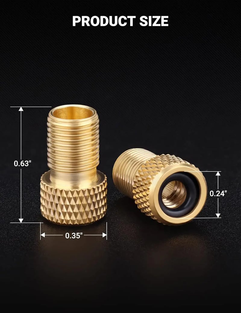AstroAI Brass Presta Valve Adapter, Convert Presta to Schrader Valve Adaptor for Bikes, Inflate Tire by Standard Pump or Air Compressor (4 Pack)