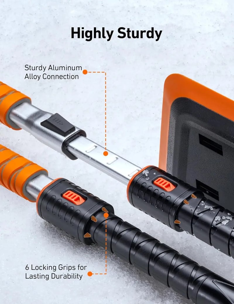 AstroAI 47.2 Inch 2-in-1 Snow Broom and Detachable Ice Scraper
