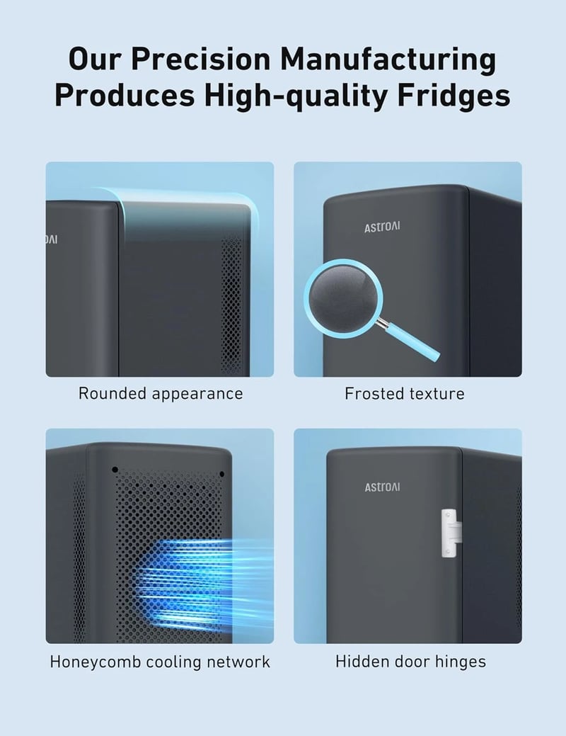 AstroAI Mini Beverage Fridge 2.0 Gen for Car, Outdoor, Bedroom, Office, 6 Liter/8 Cans, 110V AC/ 12V DC