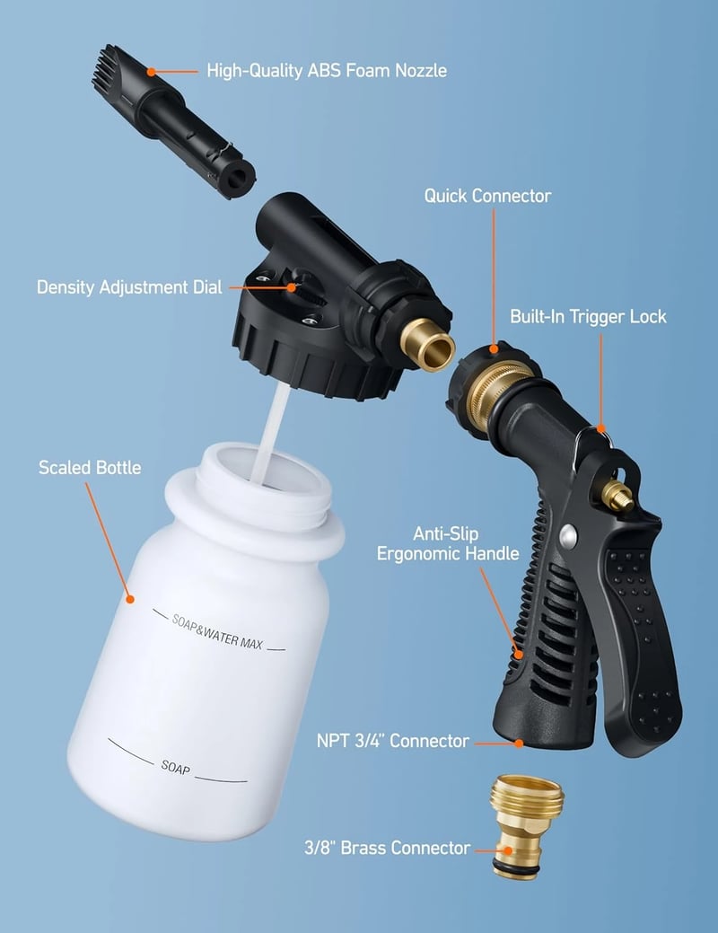AstroAI Foam Gun Car Wash Gun with Wash Mitt & Microfiber Towel