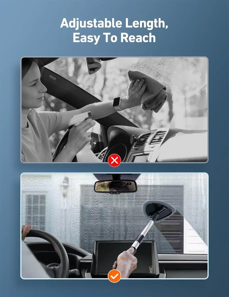 AstroAI Triangle Car Windscreen Cleaner, Car Window Cleaner,Gray