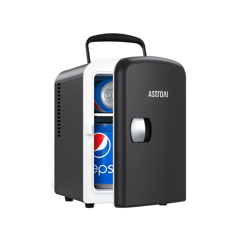 AstroAI Mini Frigo de Chambre, Mini Réfrigérateur Voiture Portatif 4L Noir