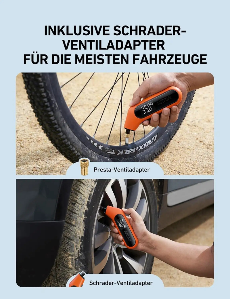 AstroAI Reifendruckprüfer Digitaler luftdruckprüfer 300 PSI Große Display mit Taschenlampe AAA-Batterie